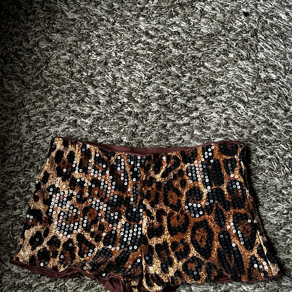 Leopard Sequin Shorts